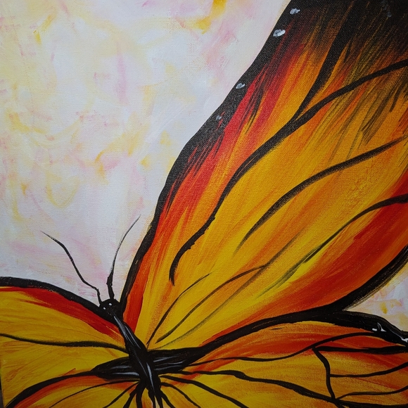 Butterfly in flight original. 16 x 20 in - Picture 1 of 6